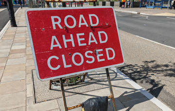 Road Ahead Closed sign